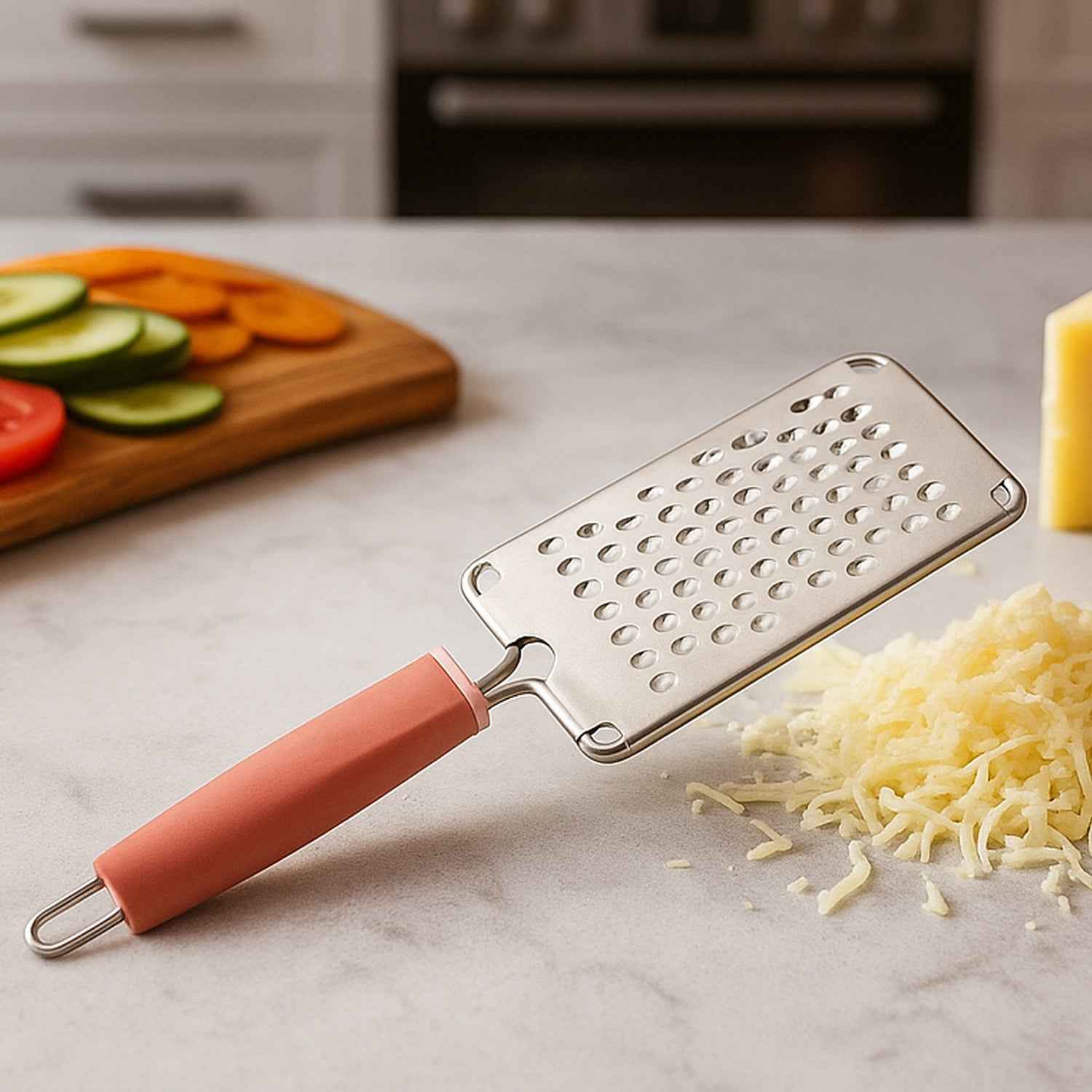 Stainless Steel Cheese & Vegetable Grater – Soft Grip Handle
