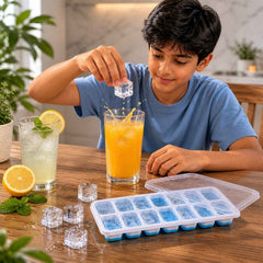 Multipurpose Plastic Ice Cube Tray Ð 14-Grid with Lid for Easy Freezing