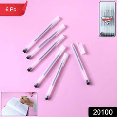 Black Gel Pens Set of 6 – Transparent, Smooth Writing