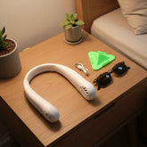 Travel Essentials Combo – Wearable Neck Fan, Mobile Stand & USB Cable