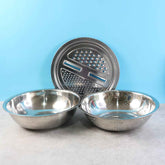 Stainless Steel Mixing Bowl Set – 3-in-1 Multifunction Kitchen Bowls