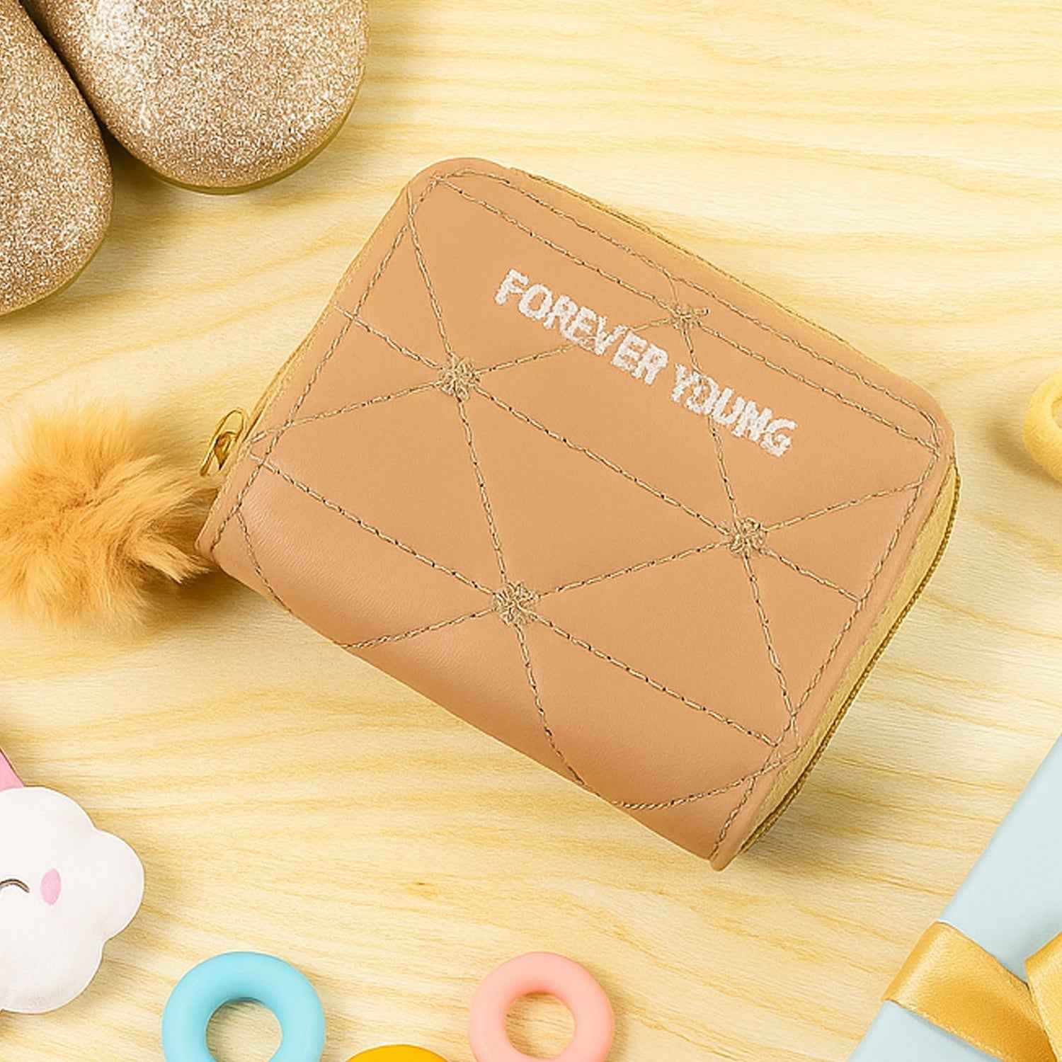 Kids Wallet with Soft Fur Zip Puller – Compact & Stylish Purse