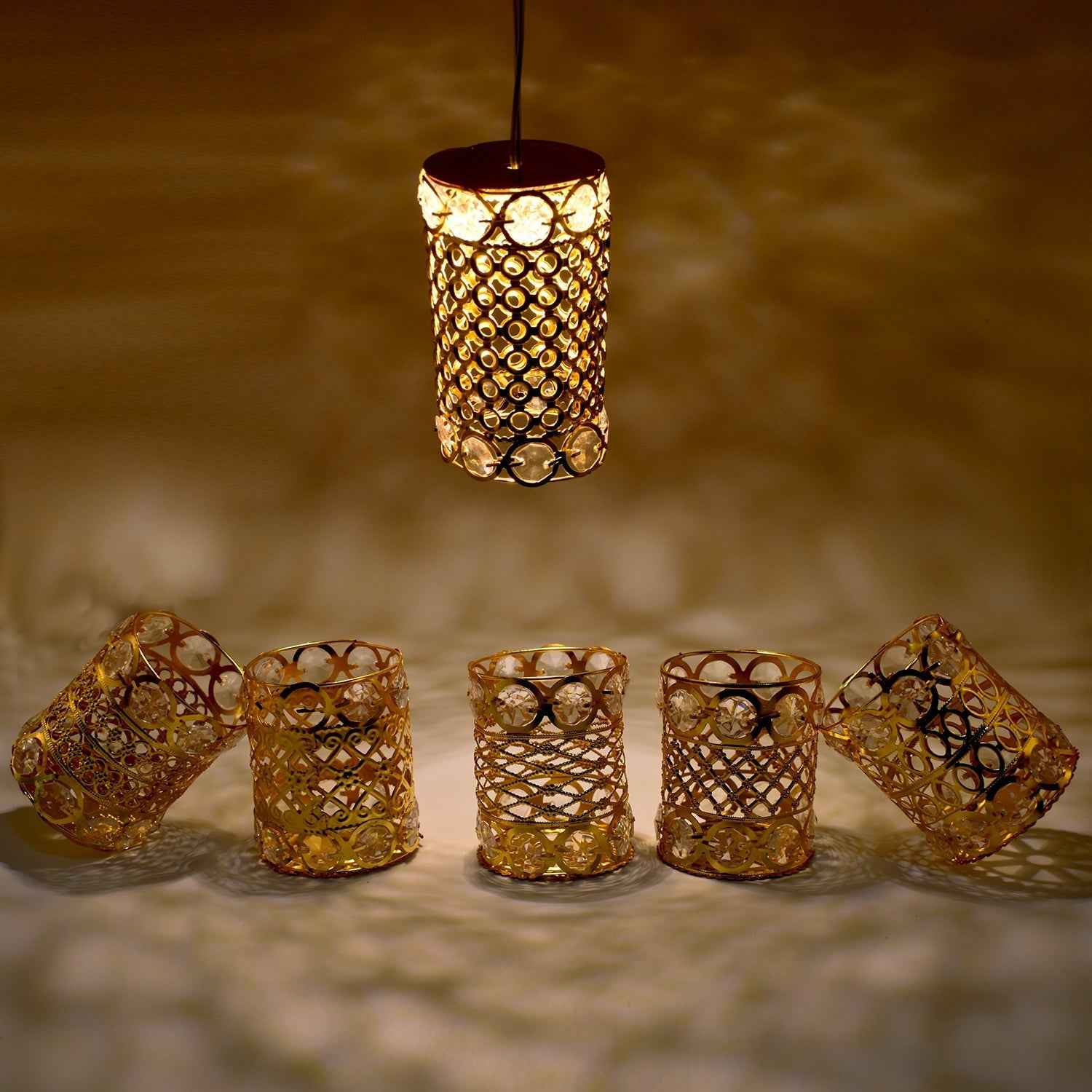 Jhoomer Chandelier – Antique Golden Metal Hanging | Styleva