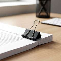 Metal binder clips with strong silver handles for easy use