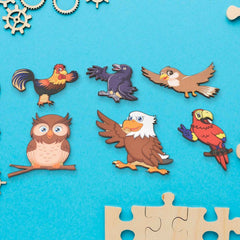 Wooden Bird Puzzle – Educational Board for Kids | Inventive Play
