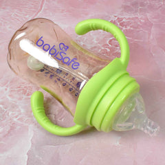 Plastic Baby Feeding Bottle – Leakproof with Handles & Straw 300ml | Feedora
