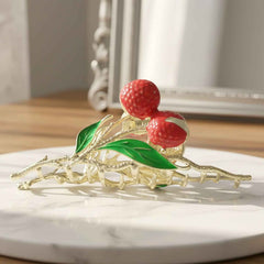 Berry Fruit Hair Claw Clip – Elegant Leaf Design & Strong Grip
