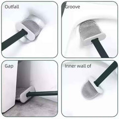 Silicone Toilet Brush – Wall-Mounted, Anti-Drip Cleaner | Velvet Wipe