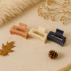 Matte Rectangle Hair Claw Clip – Strong Hold & Assorted Colors Pack