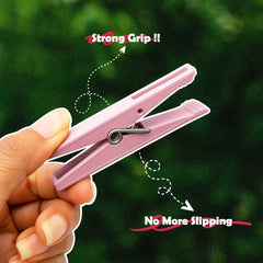 Cloth Clips Set of 12 – Durable Plastic Laundry Pegs with Strong Grip