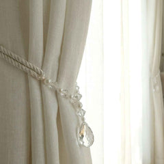 Crystal Beaded Curtain Tieback – Elegant No-Drill Window Accessory