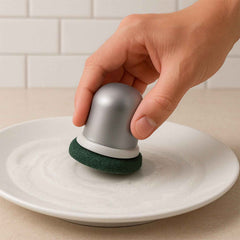 Kitchen scrubber with ergonomic grip handle for heavy-duty cleaning