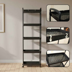 5 Layer Rolling Storage Rack – Multipurpose Mobile Organizer