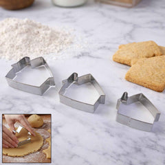 Stainless Steel House Shape Cookie Cutter Set Ð 3 Durable Baking Molds