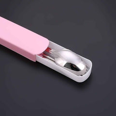 Portable Stainless Steel Cutlery Set – Durable 4-Pc Travel Utensils