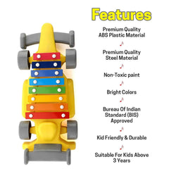 Kids Musical Car Xylophone – 8-Key Plastic Instrument | Aditi