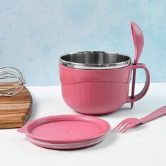 700 ML Multipurpose Noodle Bowl – Leak-Proof with Handle & Fork