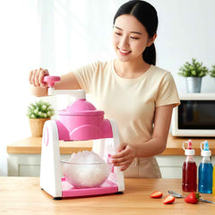 Manual Portable Pink Gola Maker – Hygienic Ice Slush Maker