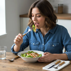 Stainless steel flatware with wooden finish handle