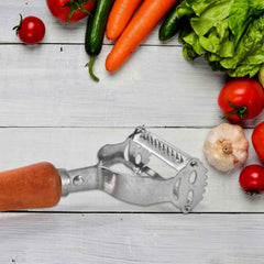 Vegetable Peeler with Wooden Handle – Sharp Steel Blade