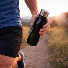 Stainless Steel Water Bottle – 600ml Leakproof with Carry Strap