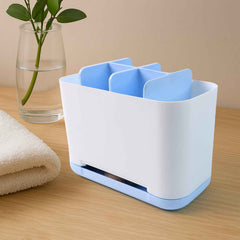 Toothbrush Holder Stand – 6-Compartment Plastic Caddy | BrushedUp