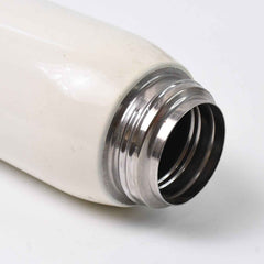 Vacuum-insulated stainless steel water bottle closed with leak-proof cap