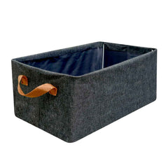 Foldable Storage Box – 45 cm Cotton Linen Organizer | Organivo