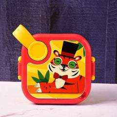 Kids lunch box with matching spoon designed for easy use