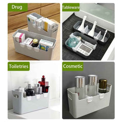 Plastic Storage Basket Organizer – Adjustable Fridge Space Saver