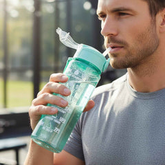 Motivational Water Bottle – 900ML with Time Marker & Flip Lid