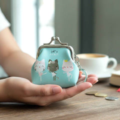 Cartoon Cat Mini Coin Purse Keychain – Portable & Stylish