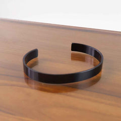 Black-Plated Stainless Steel Men's Kada – Stylish Durable Bracelet