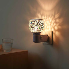 Star Pattern Mosaic Night Lamp – Warm Ambient Plug-In Light