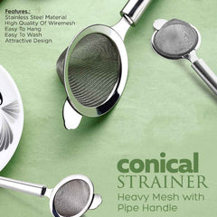 Stainless Steel Tea Strainer – Double Mesh for Smooth Brewing