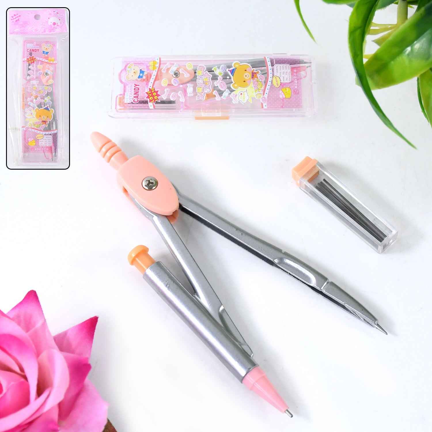 Precision Geometry Compass Set – 4-in-1 with Case & Leads