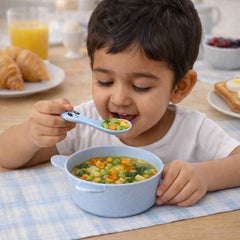 Wheat Straw Kids Soup Bowl with Matching Spoon – Eco-Friendly & Unbreakable