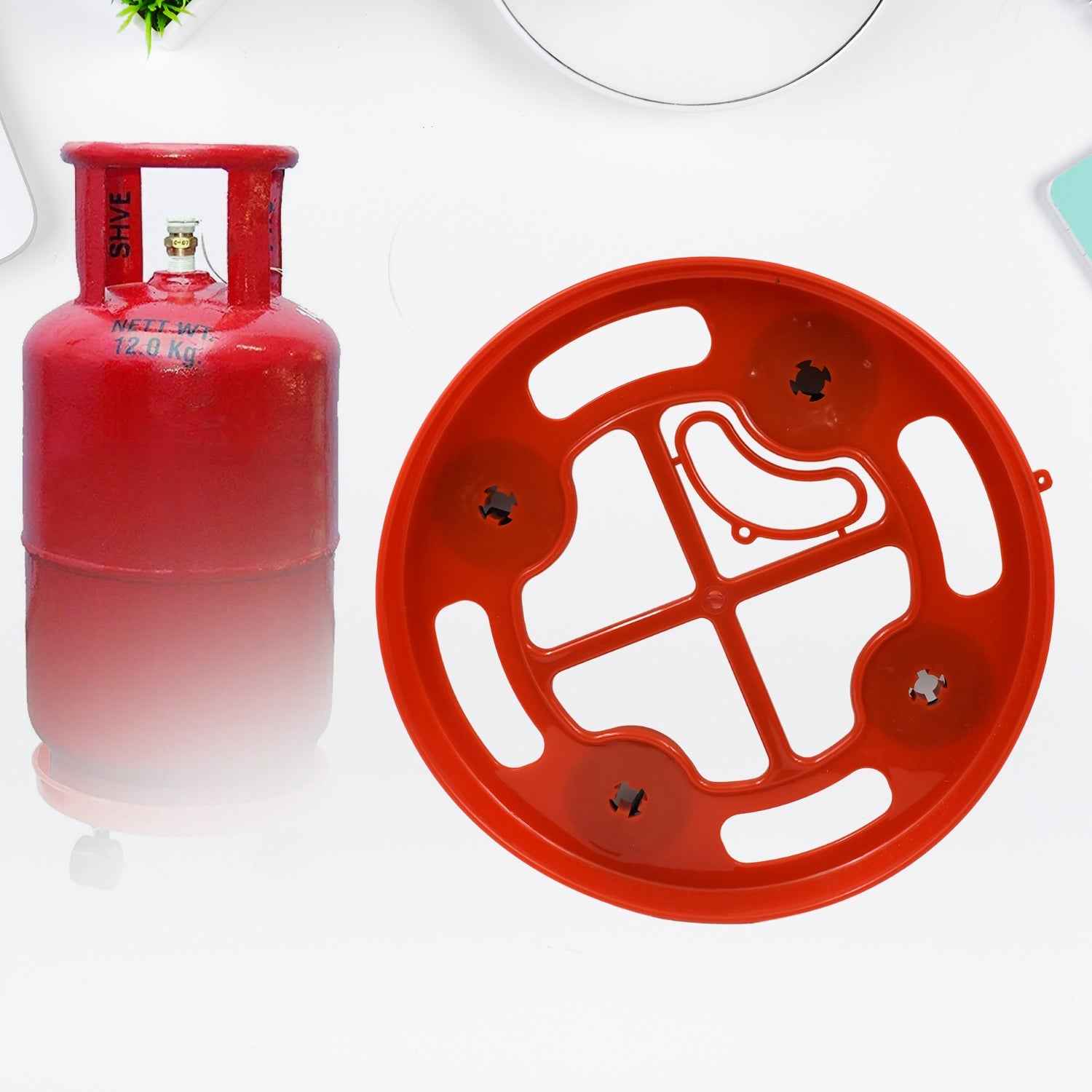Gas Cylinder Trolley – Durable Plastic & Multi-Directional Wheels | Tidy Table