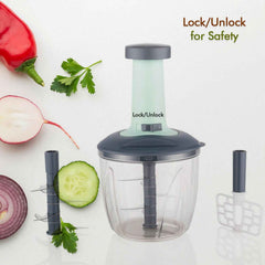 Vegetable Chopper – 1100ml, 6 Blades, Easy Push | Quickslice