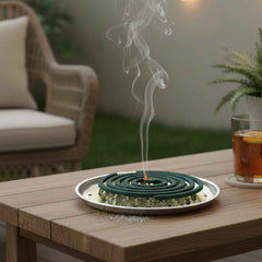 Mosquito Coil Stand – Durable Round Metal Holder with Ash Tray