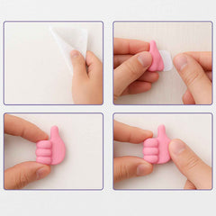 Hand-Shaped Wall Clip Holder β Pink Silicone Cable Organizer