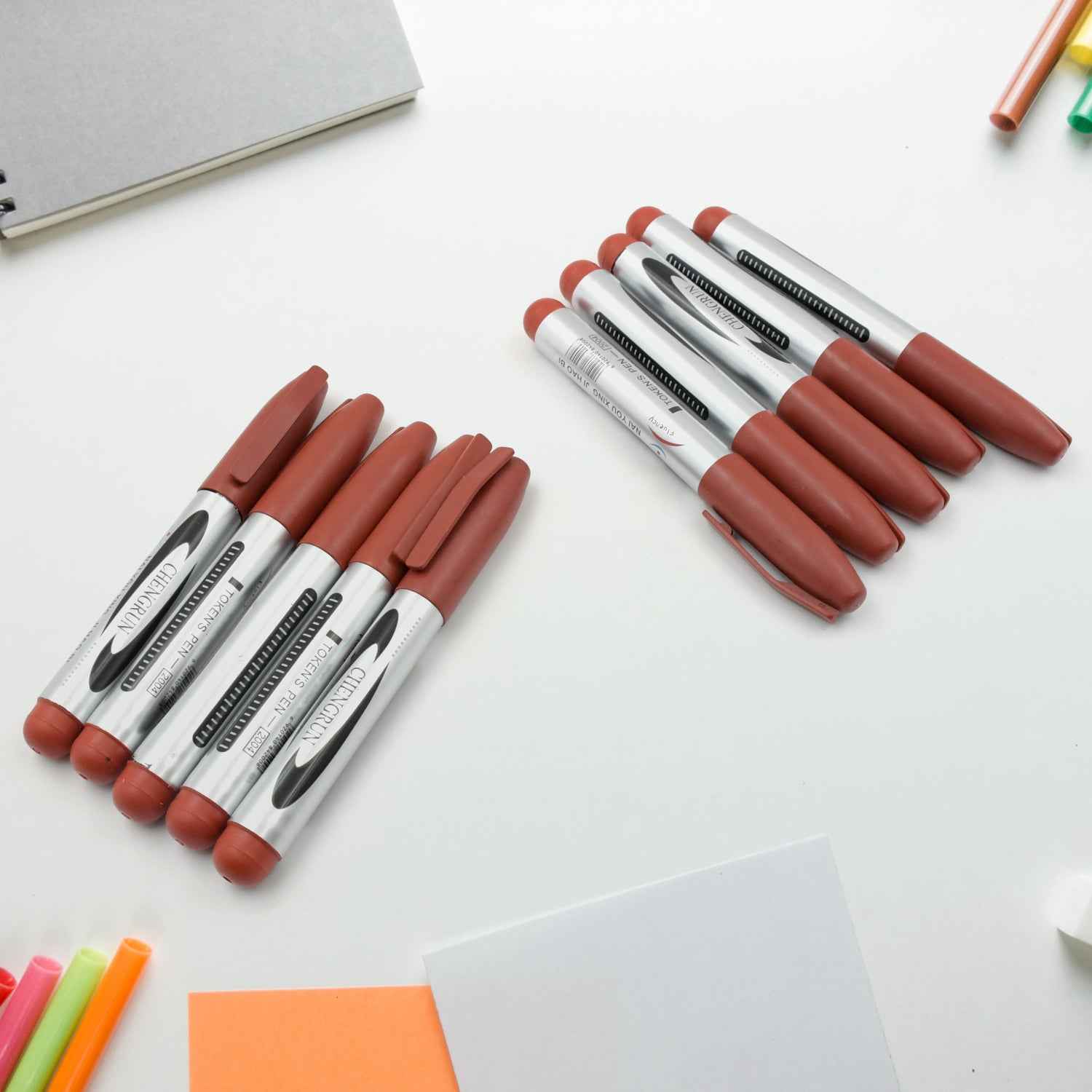 Maroon Permanent Marker – 10 Pc Set | Indo Glow