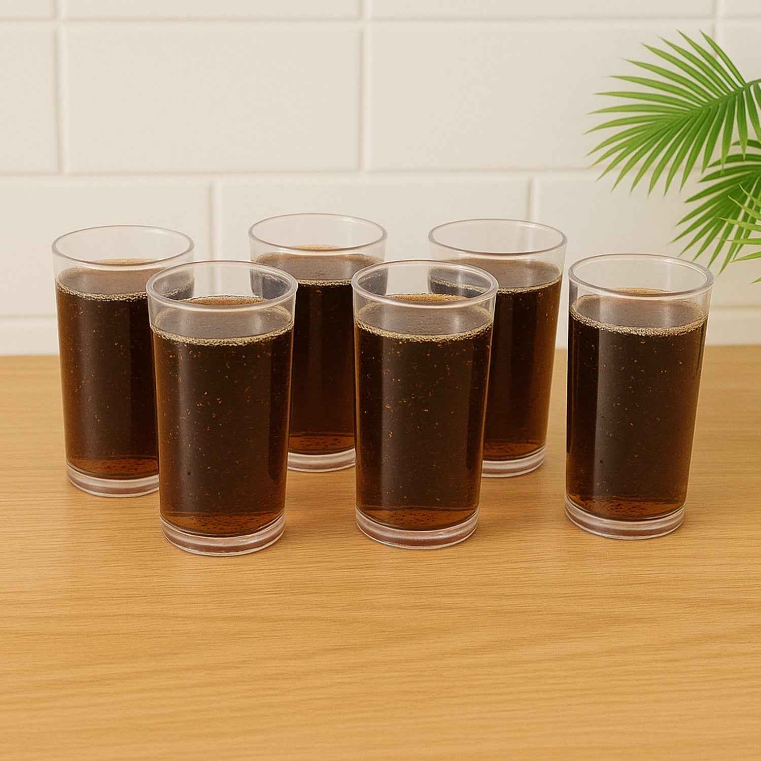 Martini Clear Glass Set – 6 Durable 300ml Plastic Tumblers