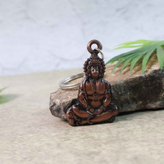 Lord Hanuman Sitting Pose Keychain – Durable Metal Devotional Accessory