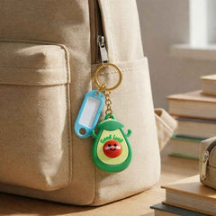 Avocado Keychain – Cute Cartoon Design with ID Tag