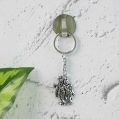 Radha Krishna Metal Keychain Set – Durable Spiritual Key Rings (2 Pc)