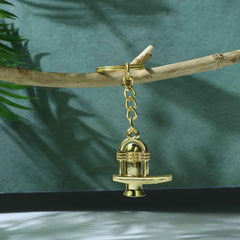 Shivling Keychain – Durable Golden Metal Devotional Accessory