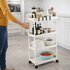 4 Layer Kitchen Trolley with Wheels – Multipurpose Storage Organizer