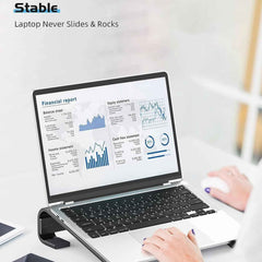 Fixed Metal Laptop Stand – Sturdy Ergonomic Desk Riser for Work