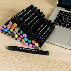 Sketch Markers Set – 48 Vibrant Dual-Tip Colors with Carrying Case